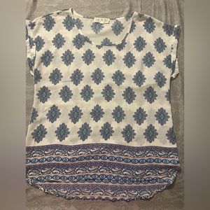 Pink Rose Large Short Sleeve Blouse